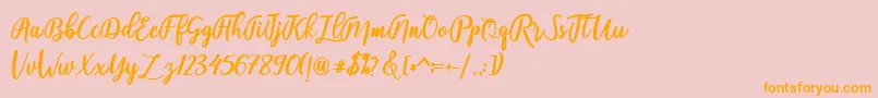 fadelya Font – Orange Fonts on Pink Background