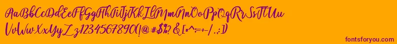 fadelya Font – Purple Fonts on Orange Background