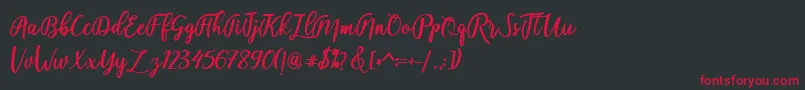 フォントfadelya – 黒い背景に赤い文字