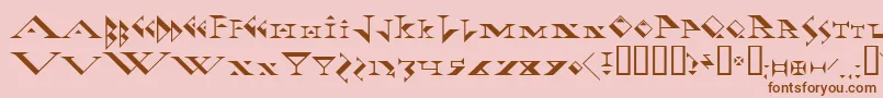 フォントfadgod – ピンクの背景に茶色のフォント
