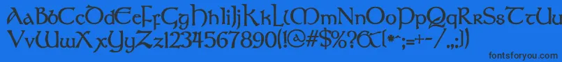 FAERIE-fontti – mustat fontit sinisellä taustalla