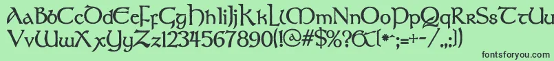 フォントFAERIE – 緑の背景に黒い文字