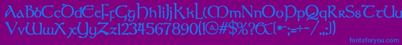 FAERIE Font – Blue Fonts on Purple Background