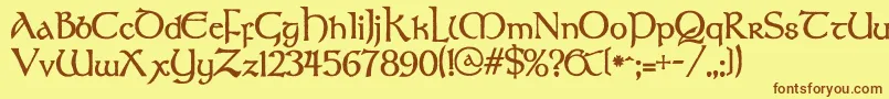 FAERIE Font – Brown Fonts on Yellow Background