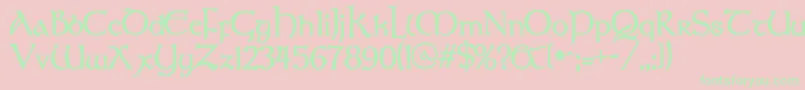 FAERIE Font – Green Fonts on Pink Background