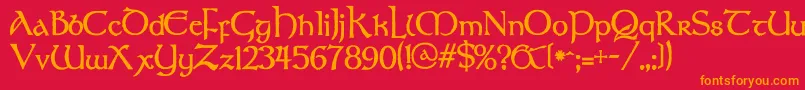 FAERIE Font – Orange Fonts on Red Background