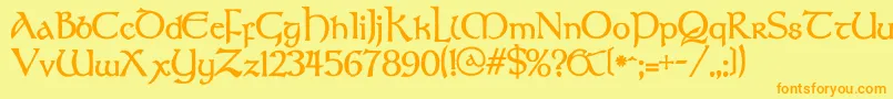 FAERIE Font – Orange Fonts on Yellow Background