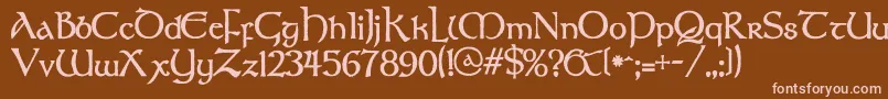 Шрифт FAERIE – розовые шрифты на коричневом фоне