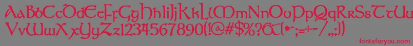 FAERIE-Schriftart – Rote Schriften auf grauem Hintergrund