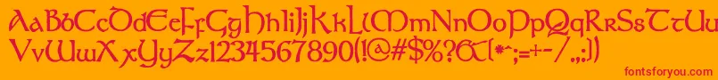FAERIE Font – Red Fonts on Orange Background