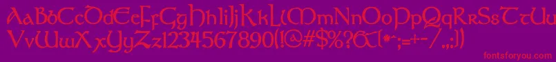 FAERIE Font – Red Fonts on Purple Background