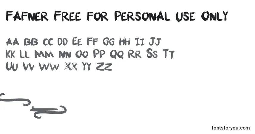 Schriftart Fafner Free for personal use Only – Alphabet, Zahlen, spezielle Symbole
