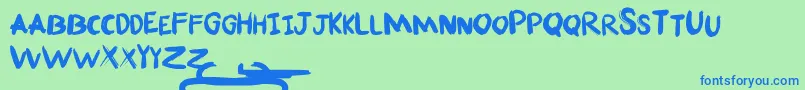 Fonte Fafner Free for personal use Only – fontes azuis em um fundo verde
