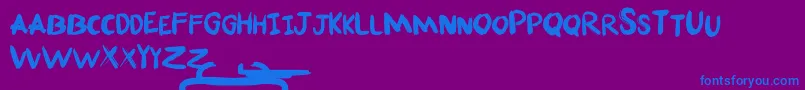 Czcionka Fafner Free for personal use Only – niebieskie czcionki na fioletowym tle