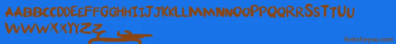 Czcionka Fafner Free for personal use Only – brązowe czcionki na niebieskim tle