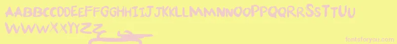 Fafner Free for personal use Only-Schriftart – Rosa Schriften auf gelbem Hintergrund