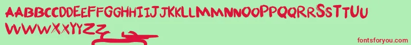 Fafner Free for personal use Only Font – Red Fonts on Green Background