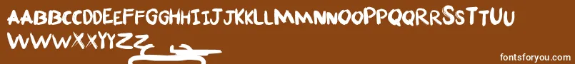 Fafner Free for personal use Only-Schriftart – Weiße Schriften auf braunem Hintergrund