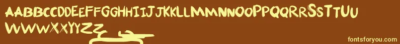 Więcej informacji o czcionce Fafner Free for personal use Only Czcionka Fafner Free for personal use Only – żółte czcionki na brązowym tle