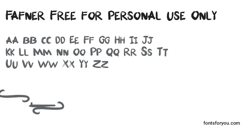 Czcionka Fafner Free for personal use Only (126309) – alfabet, cyfry, specjalne znaki
