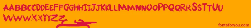 Fafner Free for personal use Only Font – Red Fonts on Orange Background