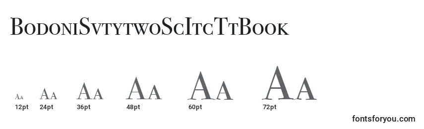 Размеры шрифта BodoniSvtytwoScItcTtBook