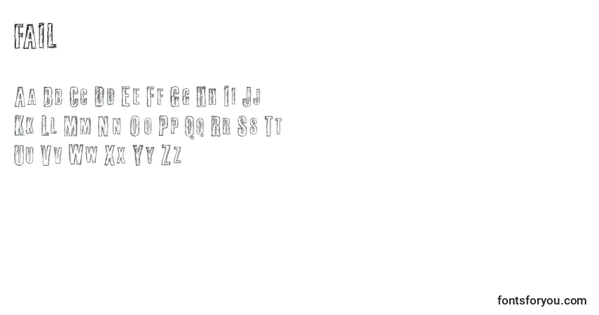 Czcionka FAIL     (126311) – alfabet, cyfry, specjalne znaki