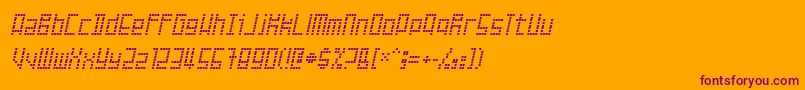 Failed-Schriftart – Violette Schriften auf orangefarbenem Hintergrund