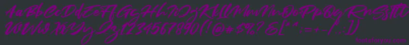 Fonte Fair Prosper – fontes roxas em um fundo preto