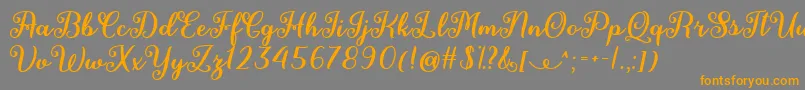 Fairies in the Forest   Font – Orange Fonts on Gray Background