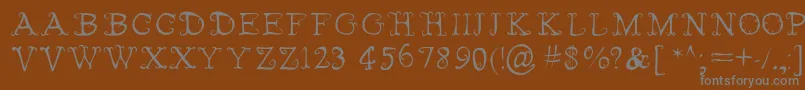 Fairies Wear Boots-fontti – harmaat kirjasimet ruskealla taustalla