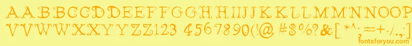 Fairies Wear Boots Font – Orange Fonts on Yellow Background