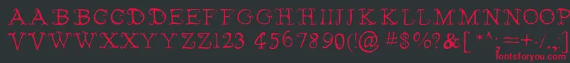 Fairies Wear Boots Font – Red Fonts on Black Background