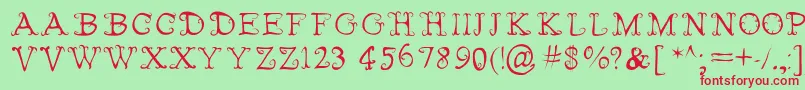 Fairies Wear Boots Font – Red Fonts on Green Background