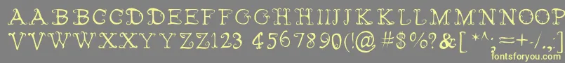 Fairies Wear Boots Font – Yellow Fonts on Gray Background