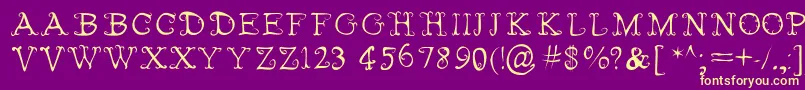 Fairies Wear Boots Font – Yellow Fonts on Purple Background