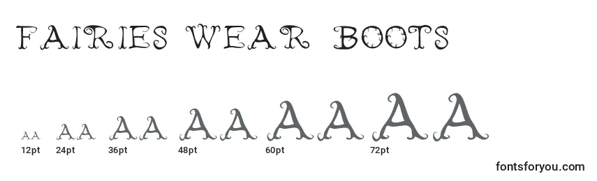 Größen der Schriftart Fairies Wear Boots