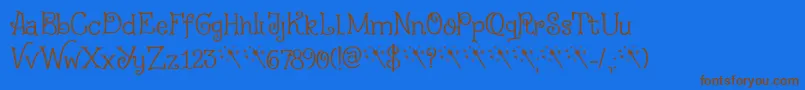 Fairy Godmother DEMO Font – Brown Fonts on Blue Background