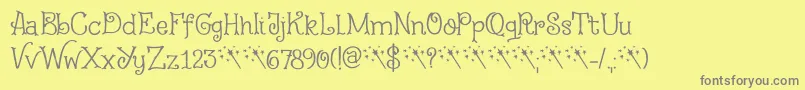 Fairy Godmother DEMO Font – Gray Fonts on Yellow Background