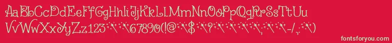 Fairy Godmother DEMO Font – Green Fonts on Red Background