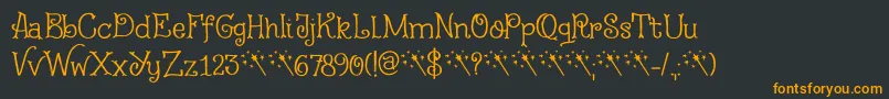 Fairy Godmother DEMO Font – Orange Fonts on Black Background