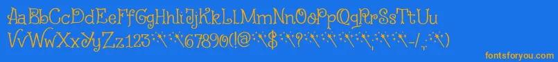 Fairy Godmother DEMO Font – Orange Fonts on Blue Background