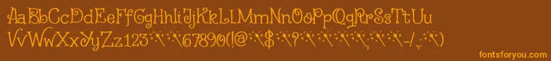 Fairy Godmother DEMO Font – Orange Fonts on Brown Background
