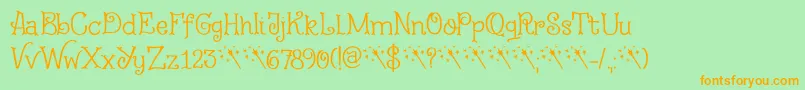 Fairy Godmother DEMO Font – Orange Fonts on Green Background