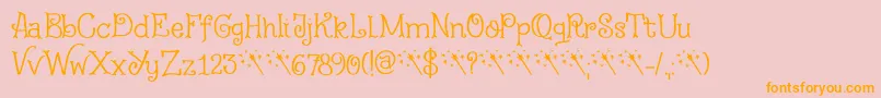 Fairy Godmother DEMO Font – Orange Fonts on Pink Background