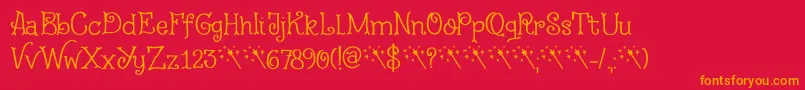 Fairy Godmother DEMO Font – Orange Fonts on Red Background