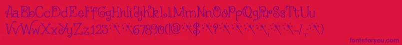 フォントFairy Godmother DEMO – 赤い背景に紫のフォント