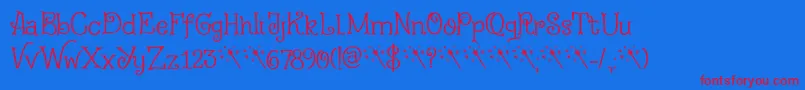 Fairy Godmother DEMO Font – Red Fonts on Blue Background