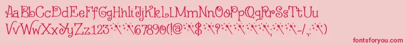 フォントFairy Godmother DEMO – ピンクの背景に赤い文字