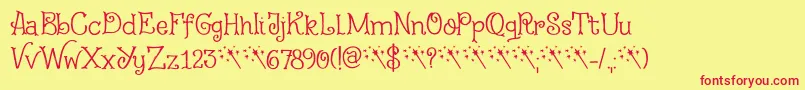 Fairy Godmother DEMO Font – Red Fonts on Yellow Background